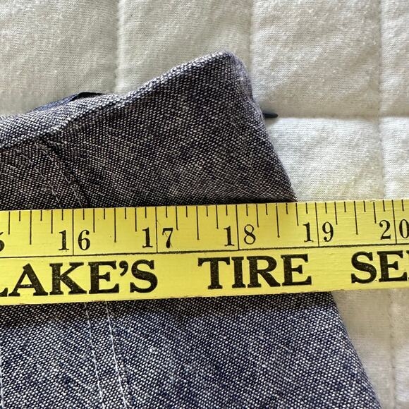 GILANI Skirt Womens 16 Blue Linen Blend Midi A-Line Minimalist Bohemian Chic - Picture 8 of 10